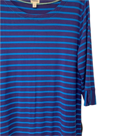 Hatley Striped Knit Shift Dress Boat Neck Preppy Large - Picture 3 of 8